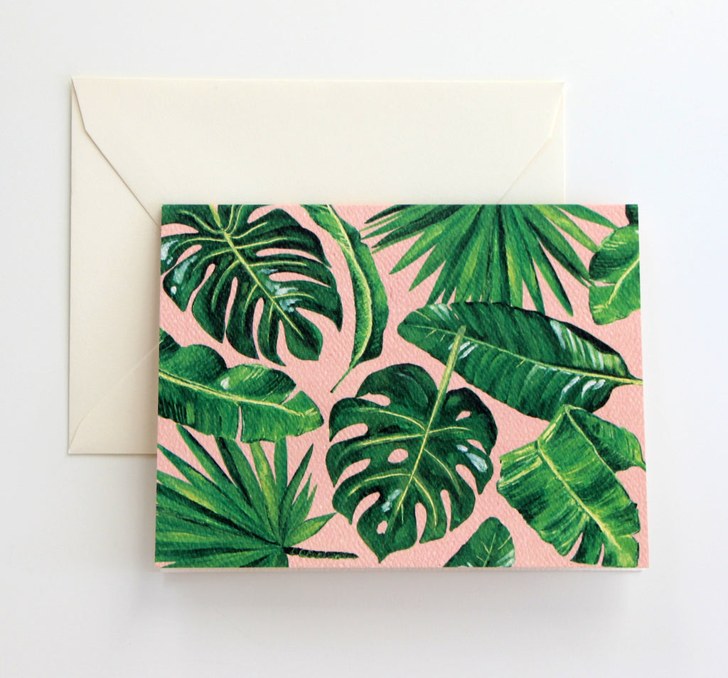 Fold Notes | Lush Leaves + Pink