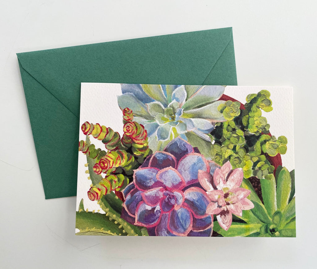 succulent stationery Mini Fold Notes