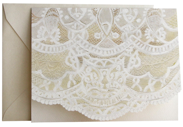 Fold Notes | French Lace + Scalloped Edge