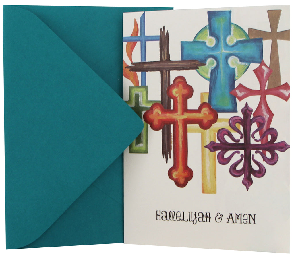 Religious Card | Colorful Crosses
