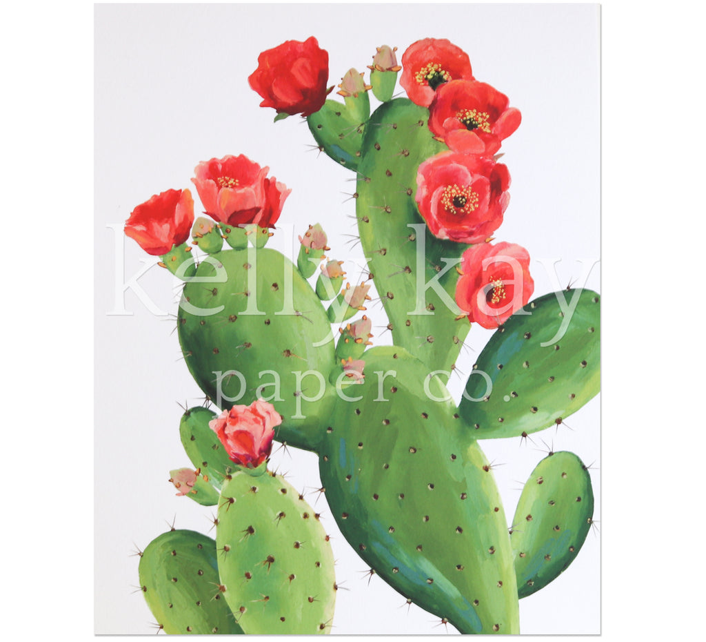 realistic prickly pear cactus drawing Prickly Pear Art Print – KellyKay